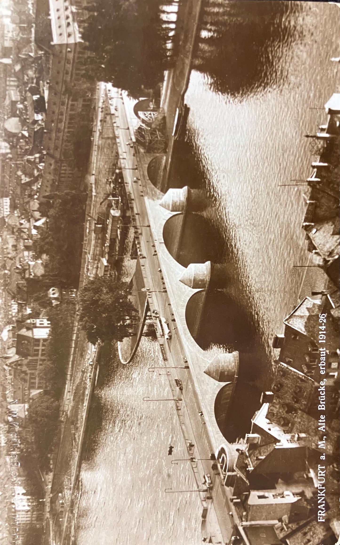 RPPC - FRANKFURT a. M., Alte Brücke, erbaut 1914-26 - Made in Germany - Vintage International Postcard