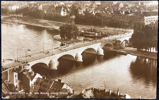 RPPC - FRANKFURT a. M., Alte Brücke, erbaut 1914-26 - Made in Germany - Vintage International Postcard