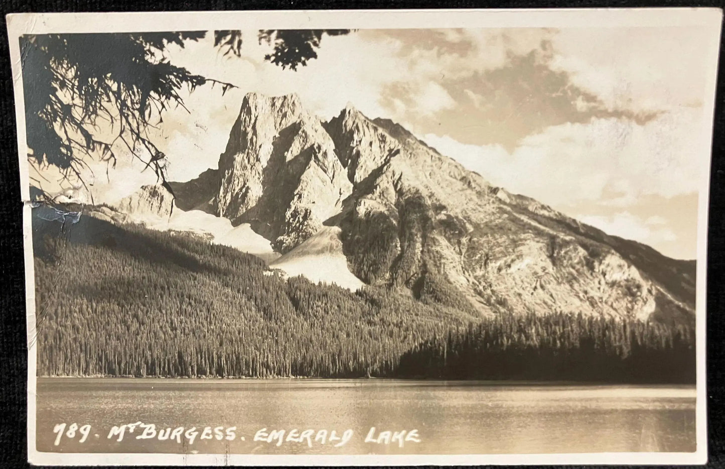 RPPC - Mount Burgess, Emerald Lake, Canada - Vintage Canadian Rockies Postcard