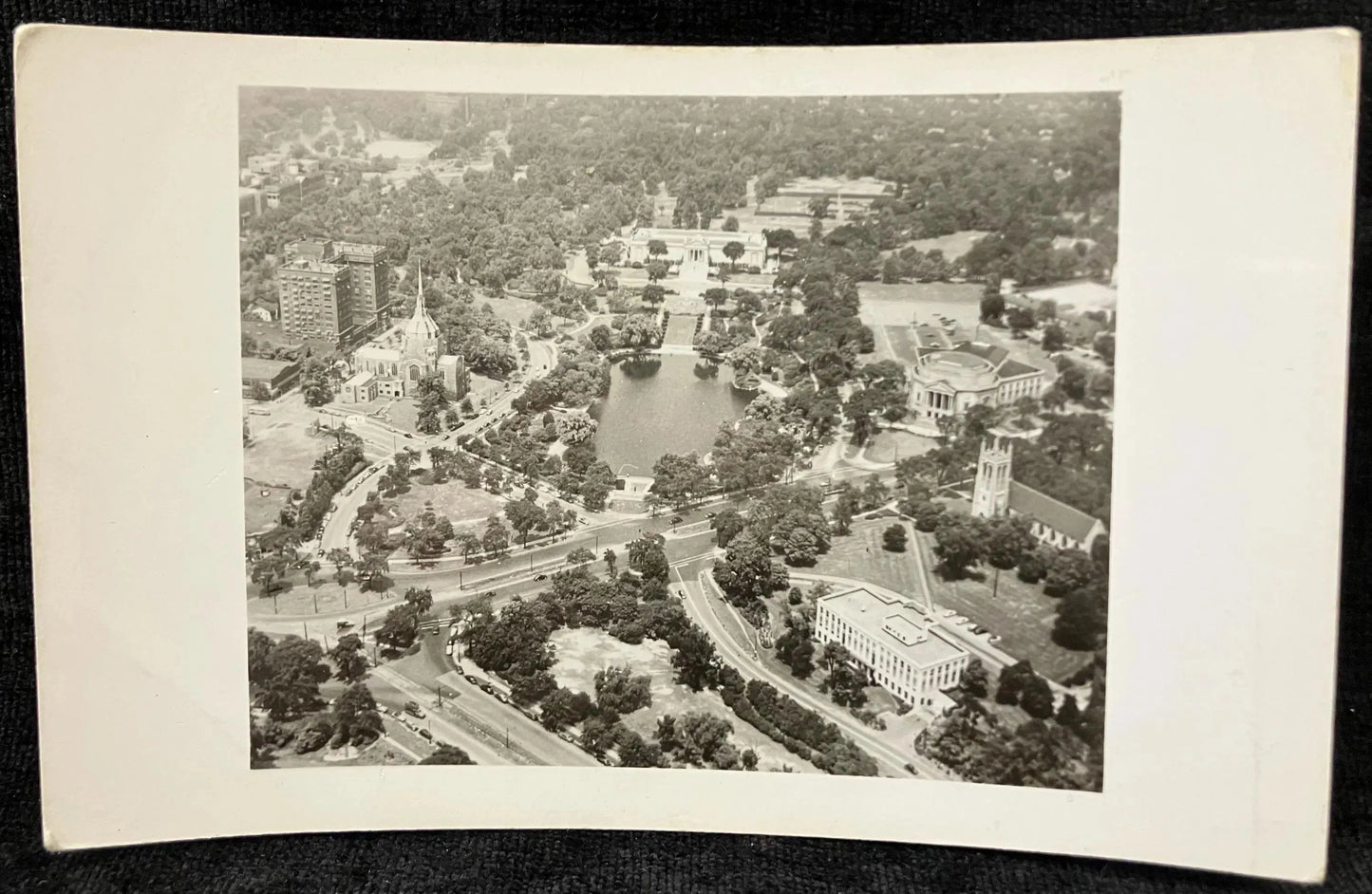 RPPC - Cleveland's Cultural Center, Ohio - Unique Square Aerial Photo - Vintage 1950s Postcard