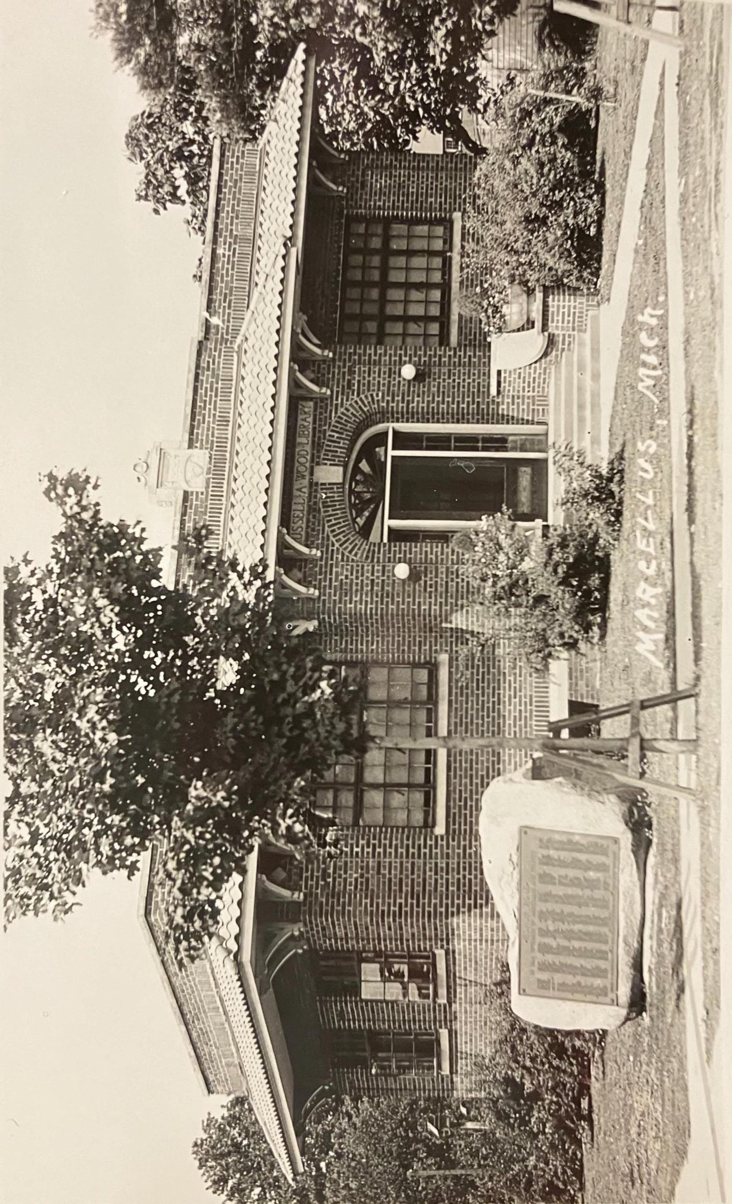 RPPC - Marcellus, Michigan ,1925- Vintage LibraryReal Photo Postcard