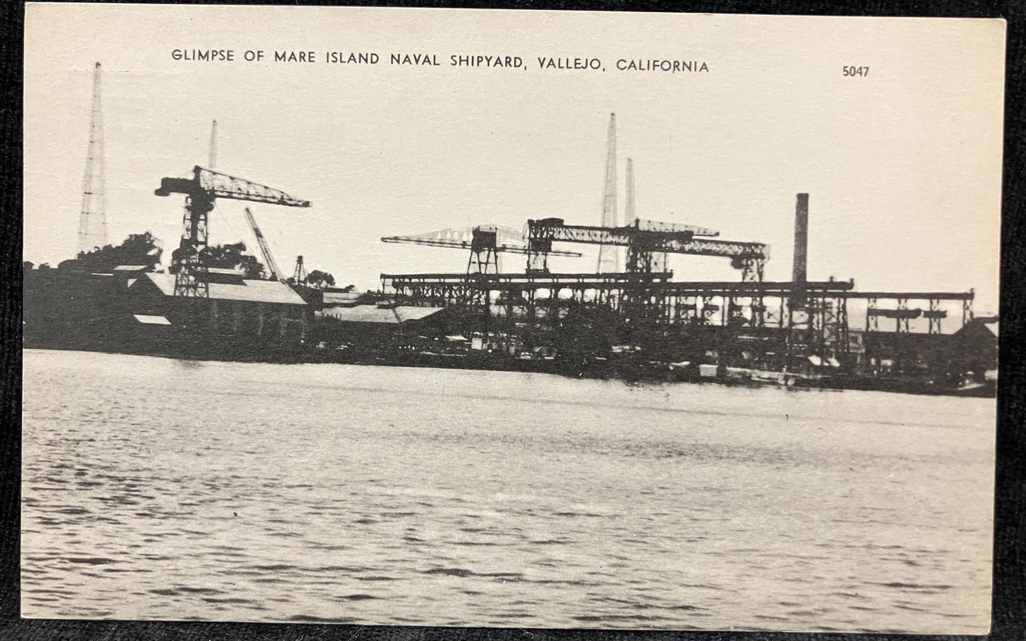Black and white image of Mare Island Naval Shipyard, Vallejo, California
