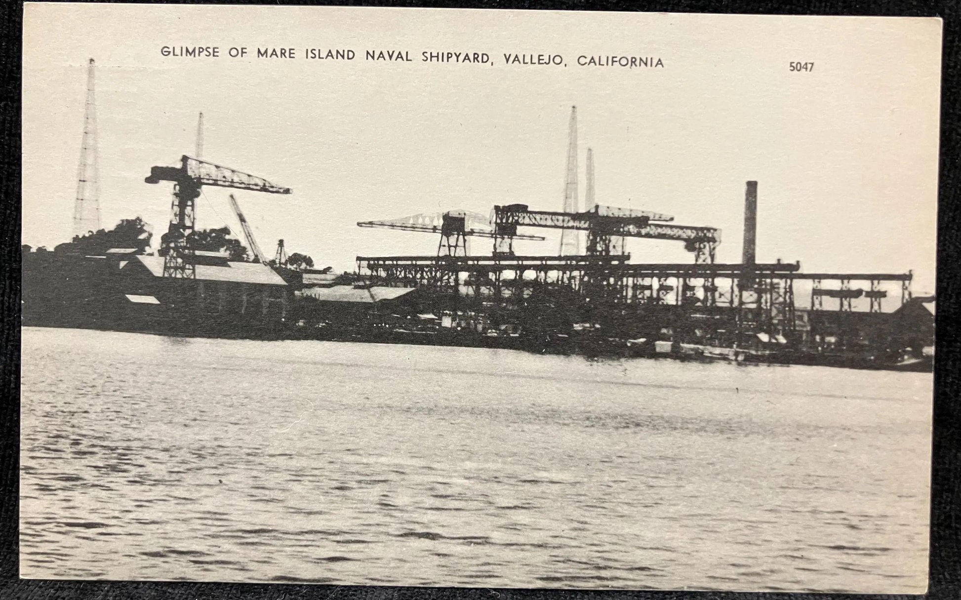 Black and white image of Mare Island Naval Shipyard, Vallejo, California