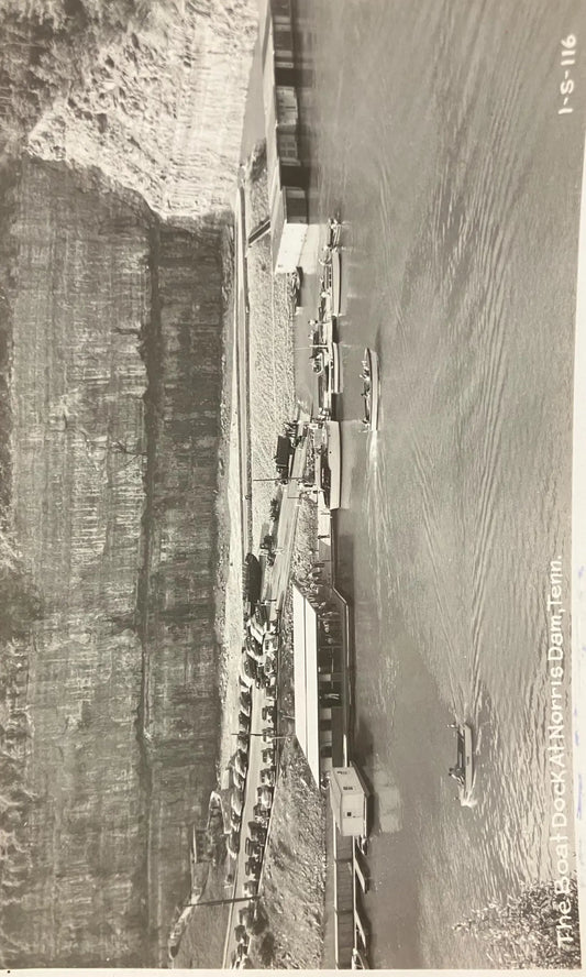 RPPC - The Boat Dock at Norris Dam, Tennessee - Vintage Real Photo Postcard