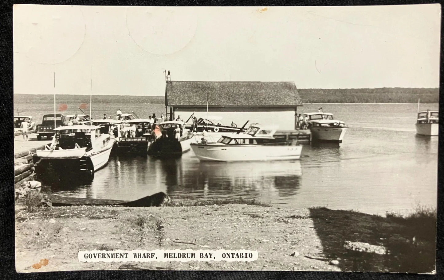 RPPC - Government Wharf, Meldrum Bay, Ontario, Canada in 1927 - Vintage International Postcard
