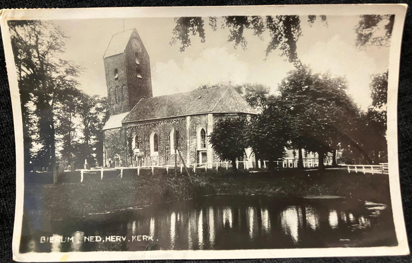 RPPC - Bierum, Ned. Herv, York-Green Five Cent Queen Wilhelmina stamp - Vintage International Postcard