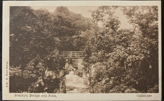 Bracklin Bridge and Falls in 1909 - Callander - D. B., E. Pixie Series - Vintage United Kingdom Postcard