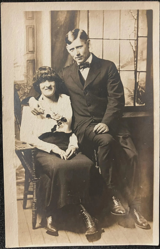 Mary Brewer and Joseph Pentz - Vintage Couple Postcard