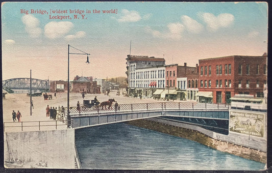 Big Bridge - Widest Bridge in the World - Lockport, New York - Vintage Postcard