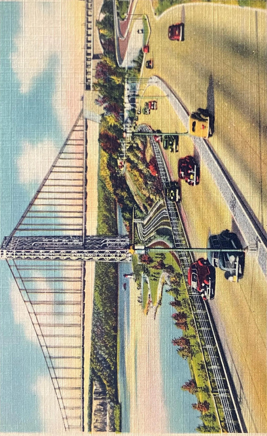 West Side Express Highway and George Washington Memorial Bridge, New York City - Vintage Postcard