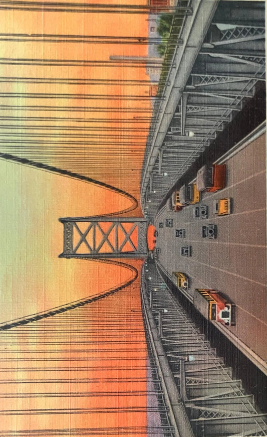Delaware River Bridge, Connecting Philadelphia, Pennsylvania, and Camden, New Jersey - Vintage Postcard