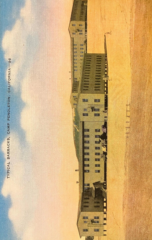 Typical Barracks, Camp Pendleton, California - Vintage Military Postcard