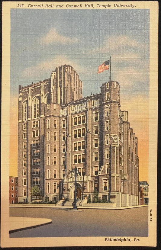 Carnell Hall and Connell Hall, Temple University - Philadelphia, Pennsylvania - Vintage Postcard
