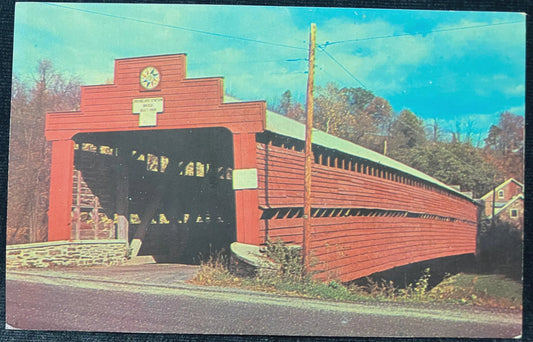 Covered Bridge - Dreibelbis Station - Pennsylvania - Photo by Vincent Tortora - Vintage Postcard