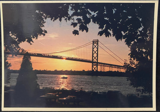 The Ambassador Bridge, Detroit, Michigan - Photo: A. Pavuls - Vintage Postcard