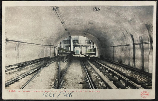 The Subway; Concrete Arch at 117th. Street and Broadway, New York - Detroit Publishing Co. - Vintage Postcard