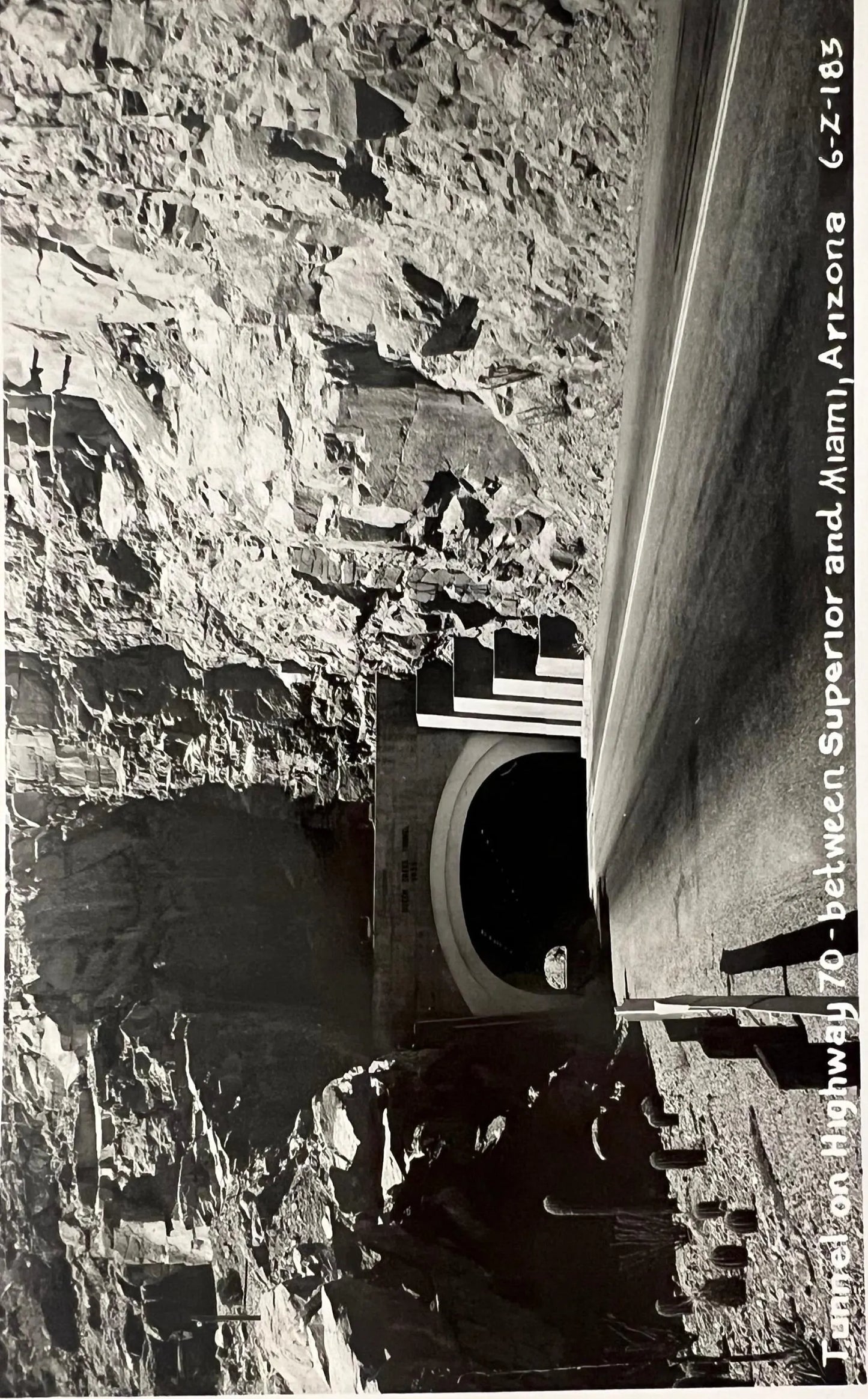 Tunnel on Highway 70 - Between Superior and Miami, Arizona - Vintage Postcard