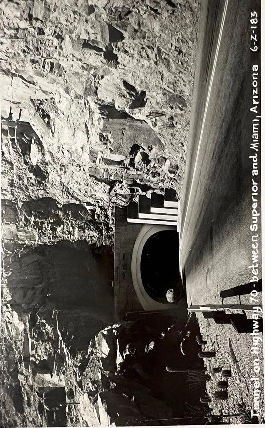 Tunnel on Highway 70 - Between Superior and Miami, Arizona - Vintage Postcard