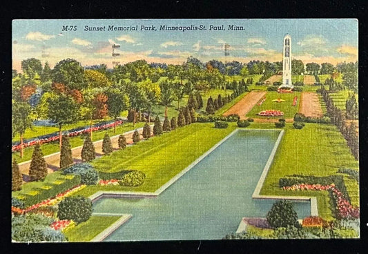 M-75 Sunset Memorial Park, Minneapolis, St. Paul, Minnesota - Vintage Postcard