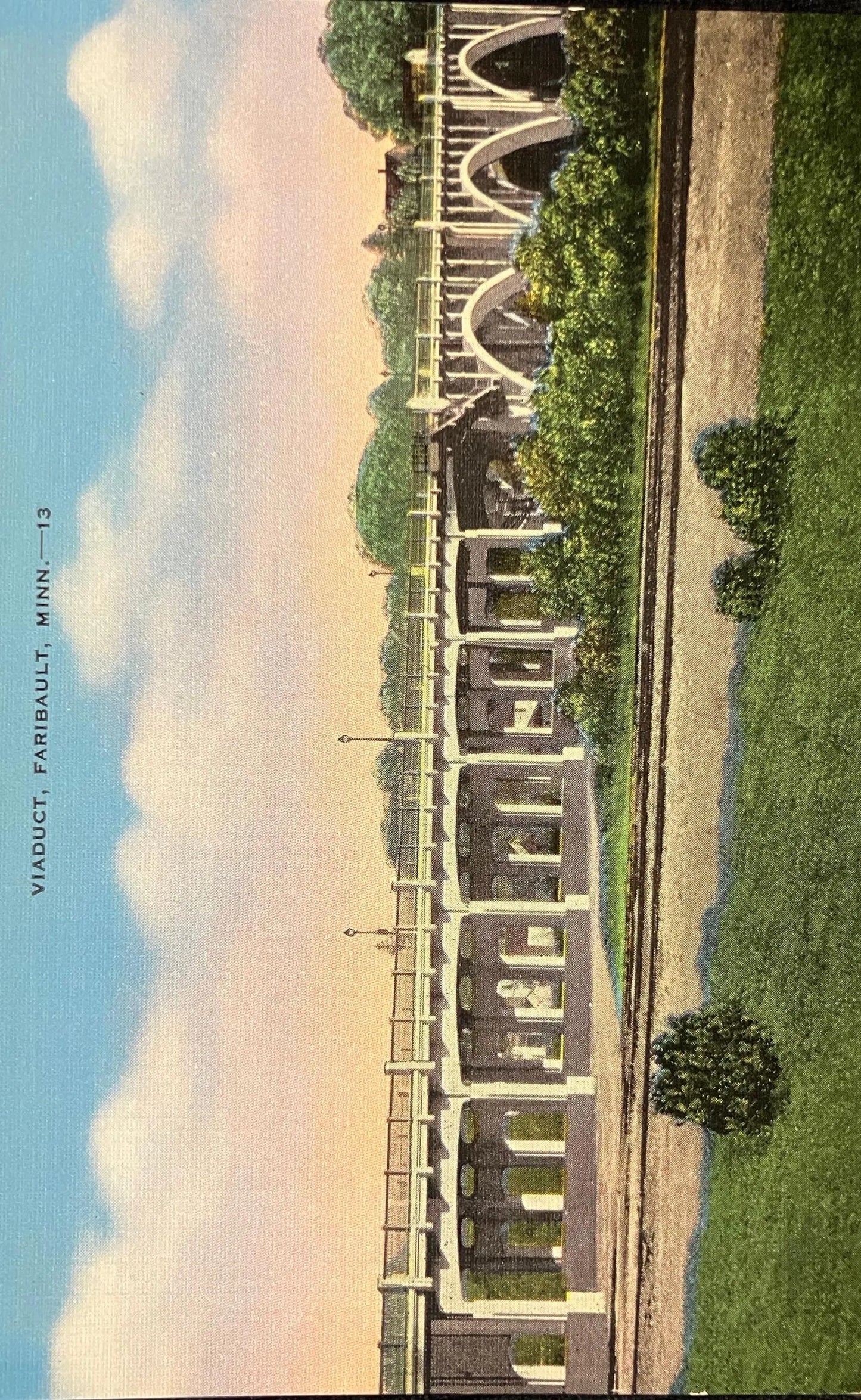 Viaduct, Faribault, Minnesota - Vintage Viaduct Postcard