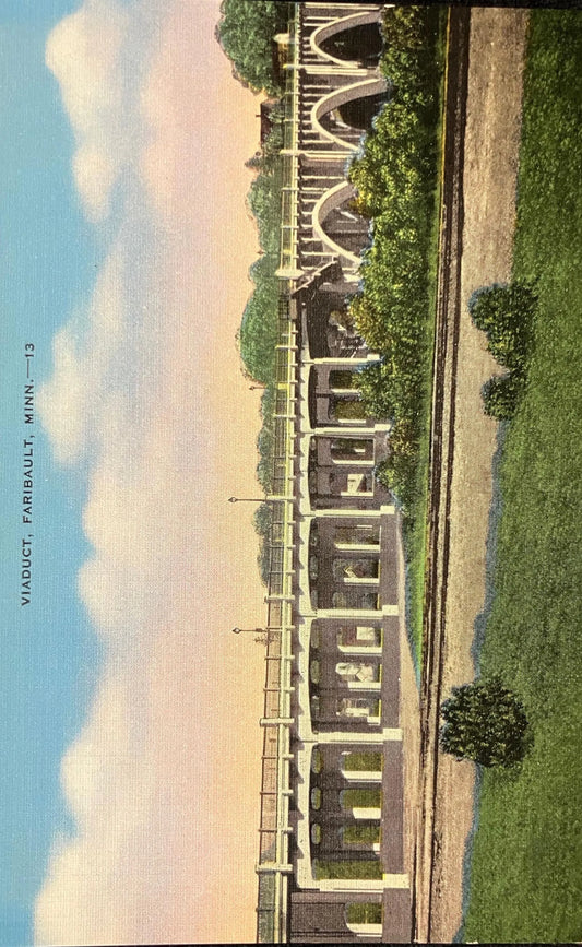 Viaduct, Faribault, Minnesota - Vintage Viaduct Postcard