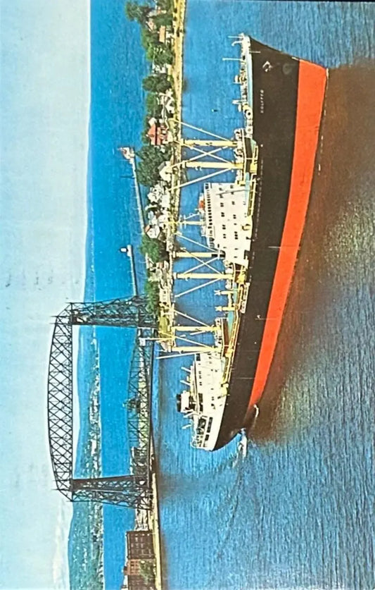 Colytto Arriving in Duluth-Superior Harbor - Minnesota Vintage Postcard