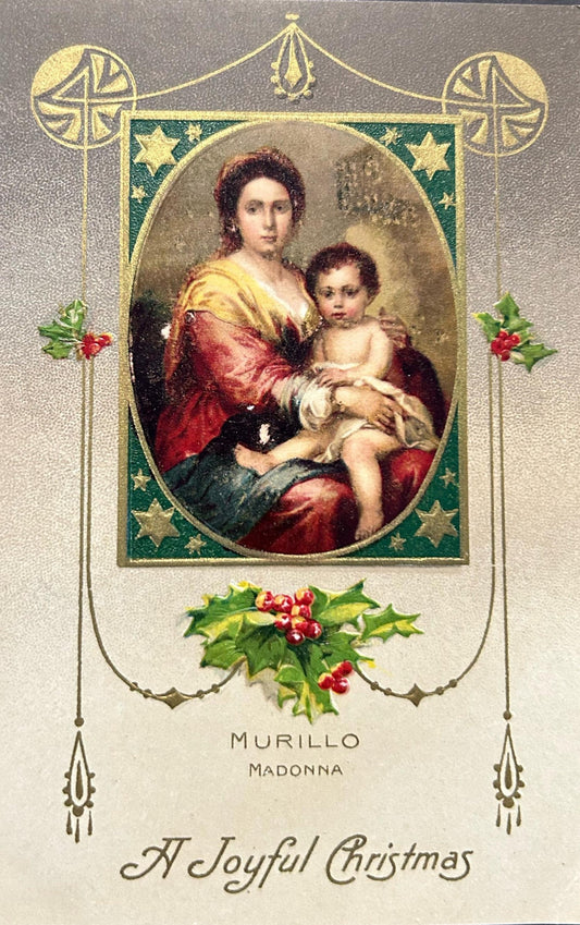 Murillo Madonna - A Joyful Christmas - Vintage Holiday Card