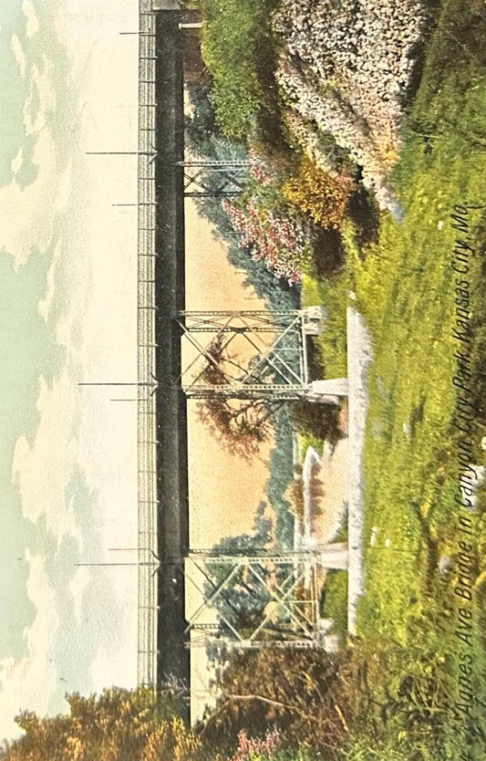 84 Agnes Ave. Bridge in Canyon City Park, Kansas City, Missouri - Vintage Postcard