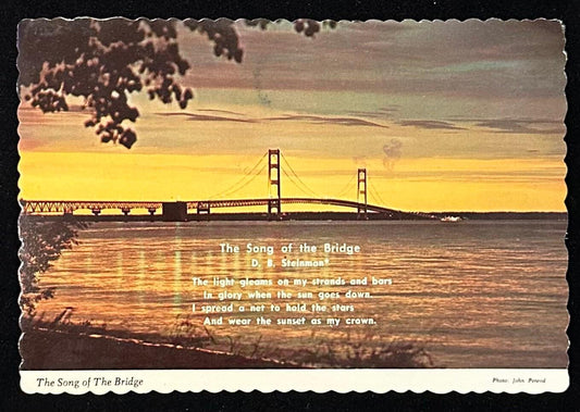 The Song of the Bridge, Mackinac Bridge, Michigan - Vintage Postcard