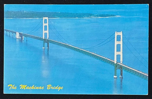 The Mackinac Bridge - Michigan Vintage Postcard
