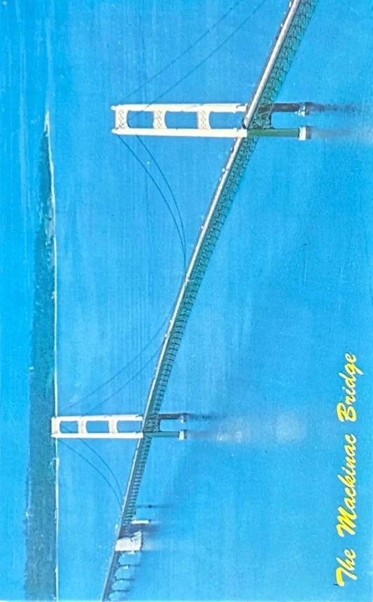 The Mackinac Bridge - Michigan Vintage Postcard