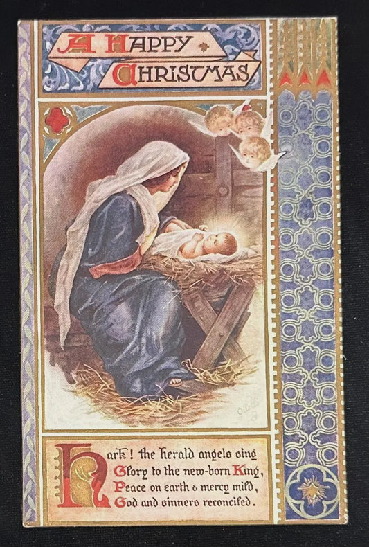 Happy Christmas - Vintage Holiday Postcard