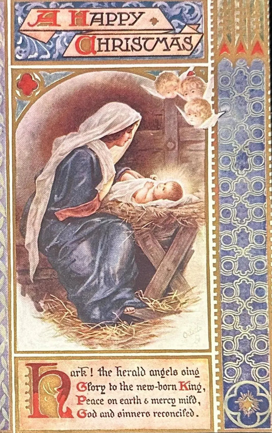 Happy Christmas - Vintage Holiday Postcard