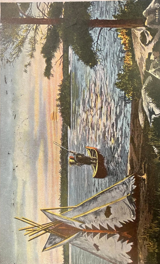 The Departure of Hiawatha Into the Sunset, Sault Ste. Marie, Ontario, Canada - Vintage Postcard