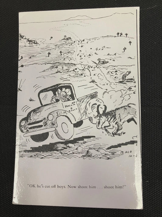 Cartoon Rancher - Photo Post Card - Kodak - Vintage Hand Drawn Postcard