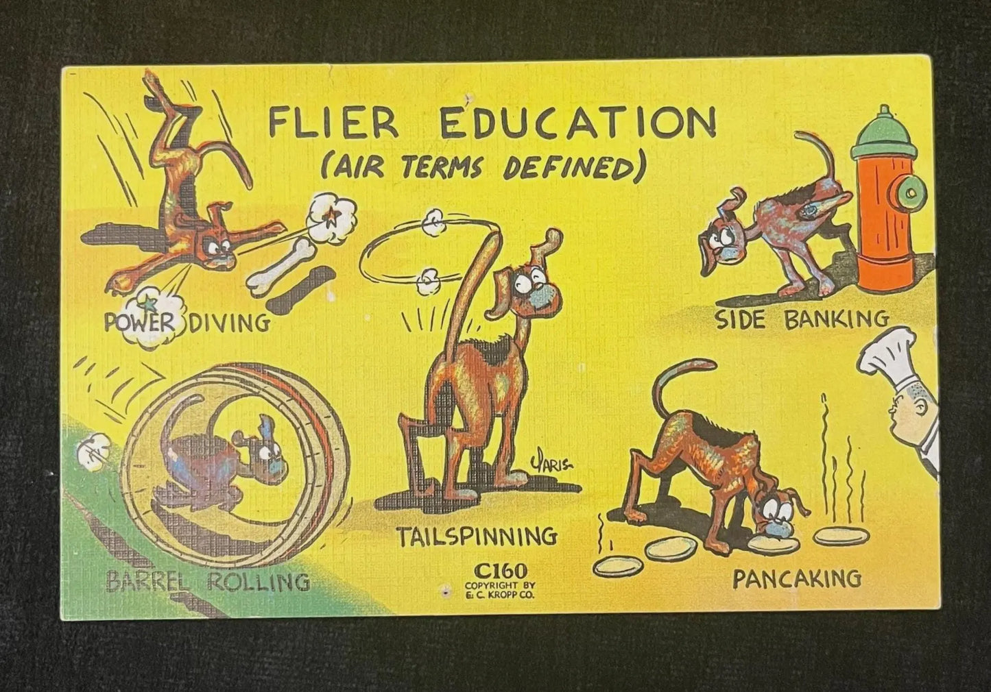 Flier Education - Vintage Military Humor Postcard