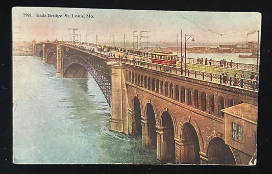 Eads Bridge - St. Louis, Missouri - Vintage Postcard