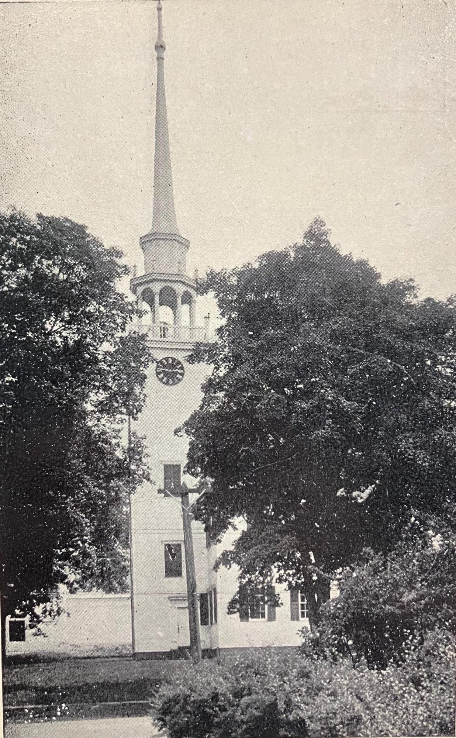 RPPC - Congregational church Spire, Farmington, Connecticut - Vintage Religious Postcard