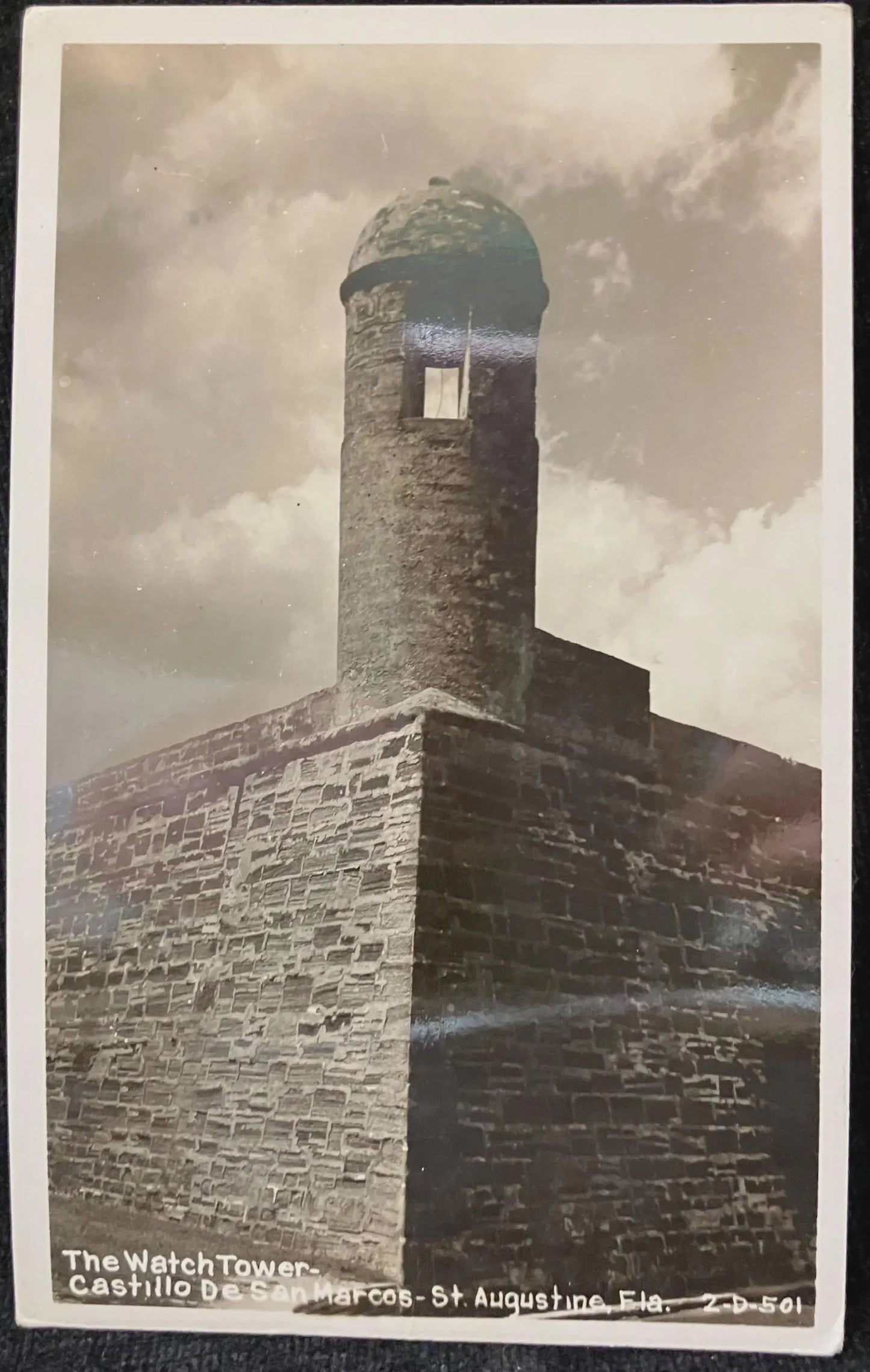RPPC - The Watch Tower - Castillo De San Marcos - St. Augustine, Florida - Vintage Postcard