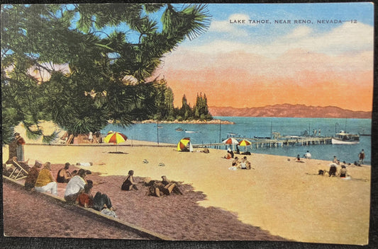 Lake Tahoe, Near Reno, Nevada - Vintage Lake Postcard