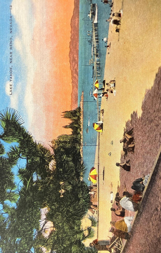 Lake Tahoe, Near Reno, Nevada - Vintage Lake Postcard