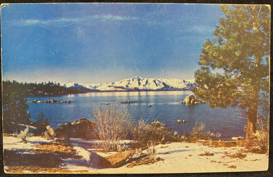 Lake Tahoe in Winter - Nevada - Vintage Lake Postcard