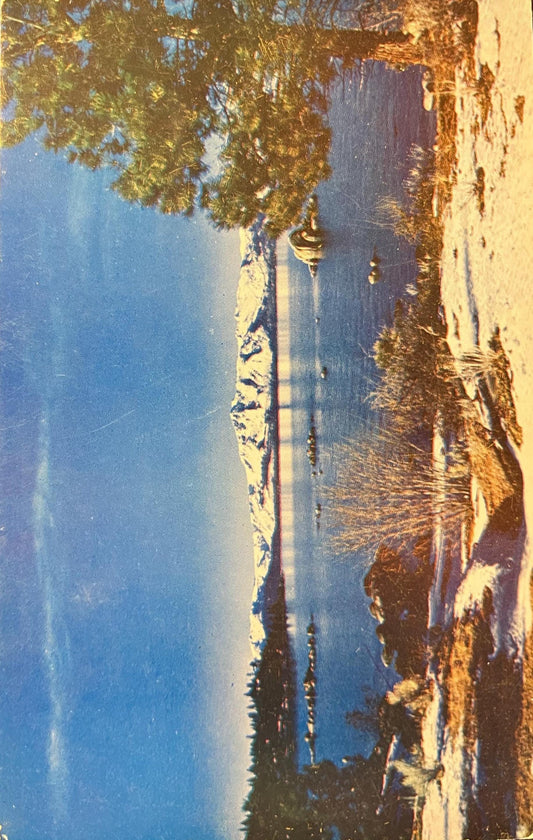 Lake Tahoe in Winter - Nevada - Vintage Lake Postcard