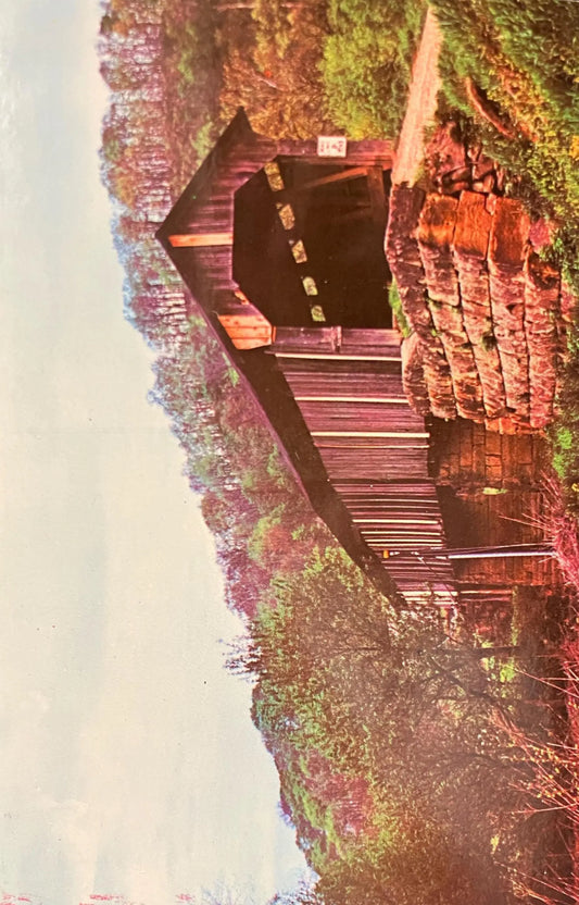 Long Bridge in Monroe County, Ohio - Photo: Eldon M. Neff - Vintage Covered Bridge Postcard