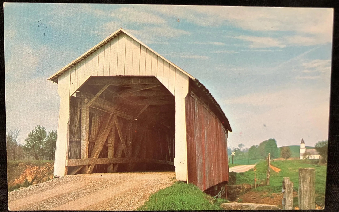 Church Bridge - Chalfant Bridge - Chalfant, Ohio - Photo: Clyde Dillon - Vintage Covered Bridge Postcard