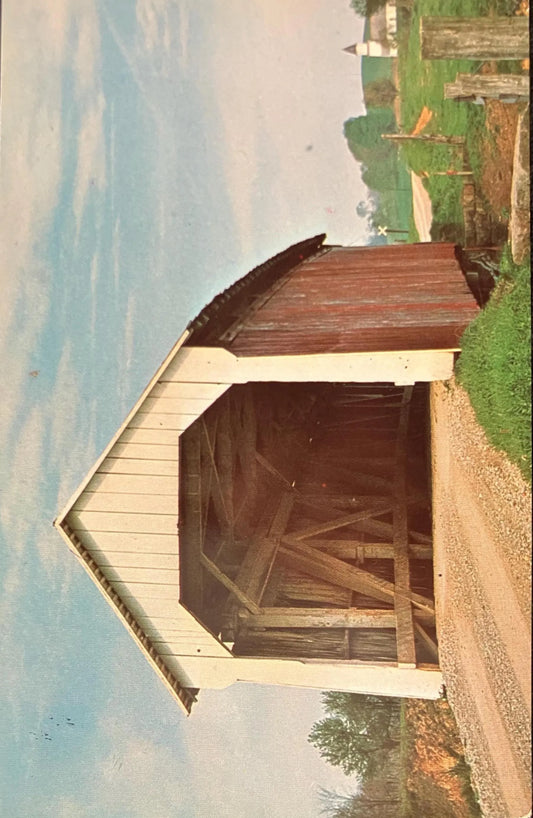 Church Bridge - Chalfant Bridge - Chalfant, Ohio - Photo: Clyde Dillon - Vintage Covered Bridge Postcard