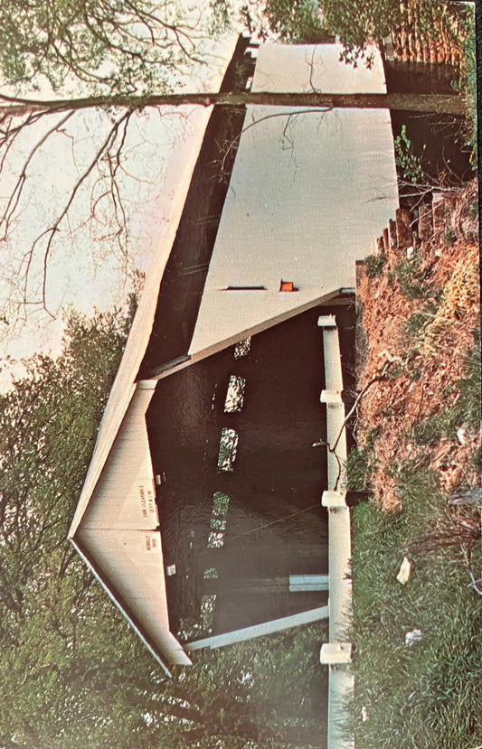 Covered Bridge in Adams County, Ohio - Vintage Covered Bridge Postcard