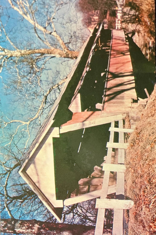 Basil Covered Timer Crossing, in Fairfield County, Ohio - McCleery Bridge - Photo: Alice Dillon - Vintage Covered Bridge Postcard