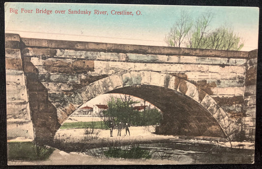 Big Four Bridge over Sandusky River, Crestline, Ohio - Vintage Bridge Postcard