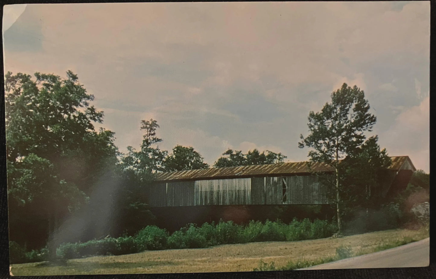 Covered Bridge in Brown County, Ohio - New Hope Bridge - Photo: Anita Knight - Vintage Covered Bridge Postcard